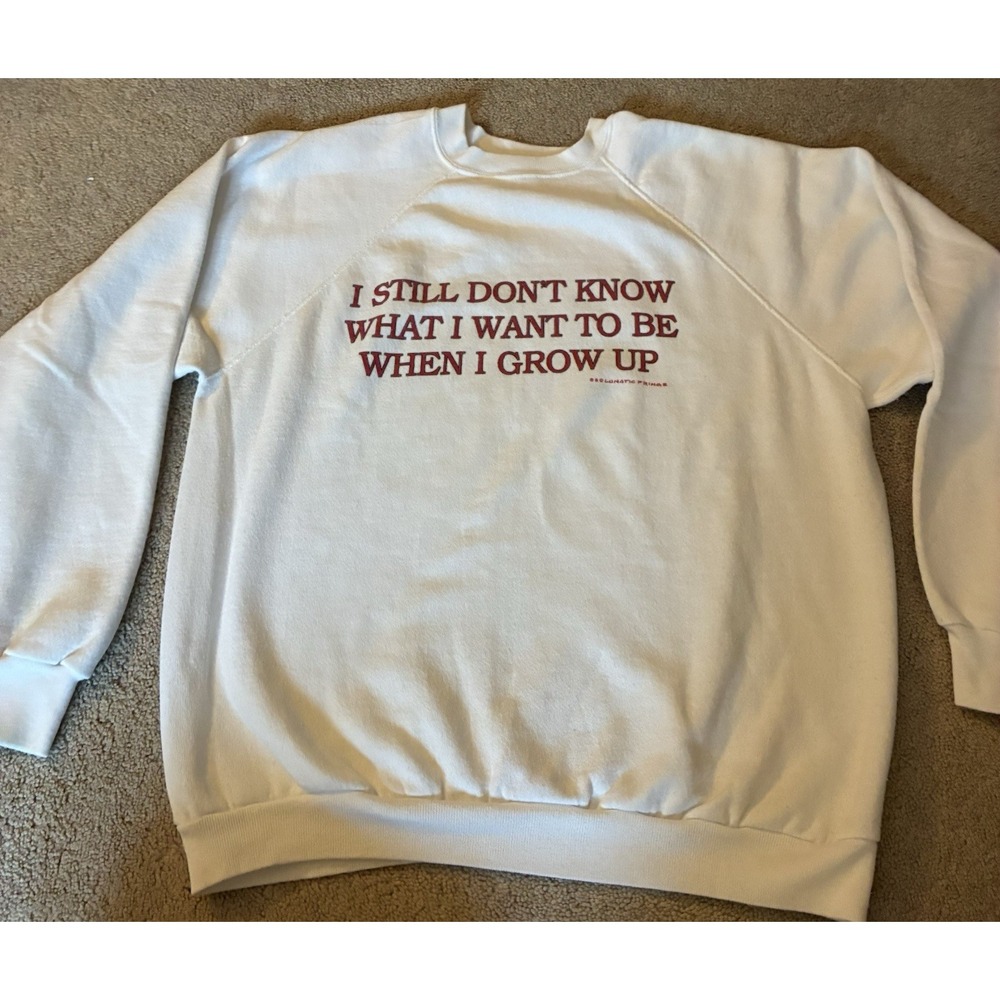 Vintage Tultex Gray Graphic Sweatshirt Womens Large Lunatic Fringe RARE